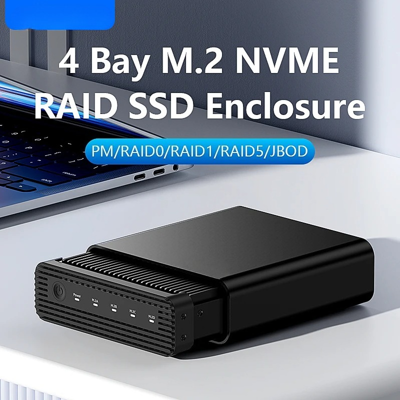 External Ssd - กล่องใส่ SSD NVME ภายนอกแบบ 4 ช่อง