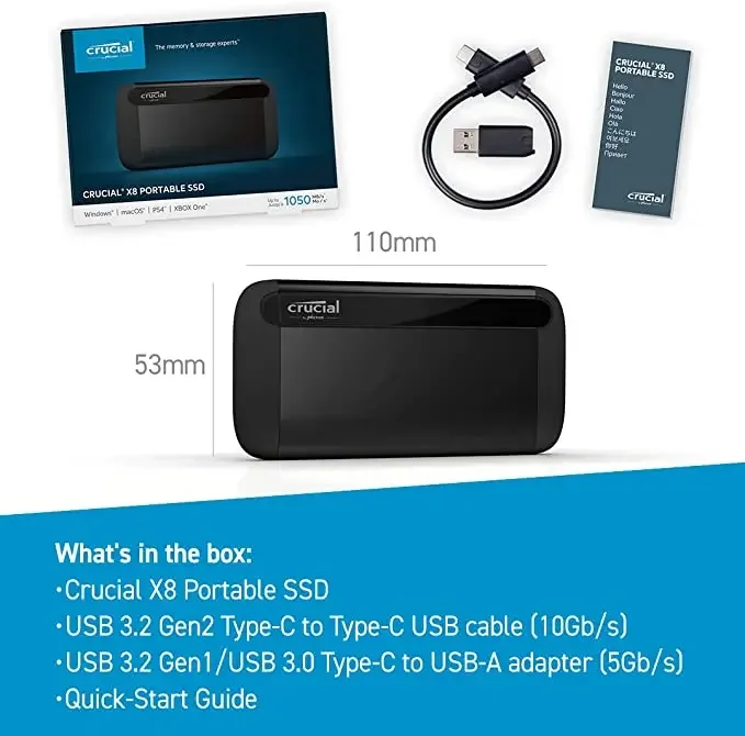 Crucial X8 2026 รุ่นพรีเมียม ข - External Ssd บทวิจารณ์และราคา